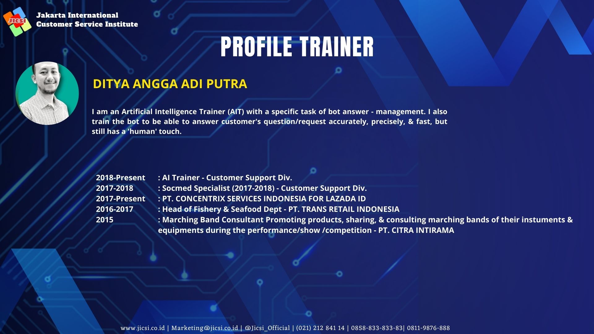 PROFILE TRAINER PAK DITYA ANGGA ADI PUTRA